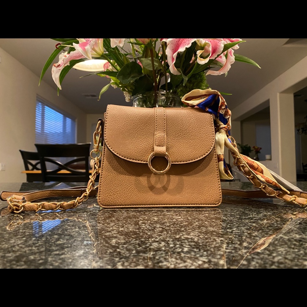 Crossbody purse with scarf